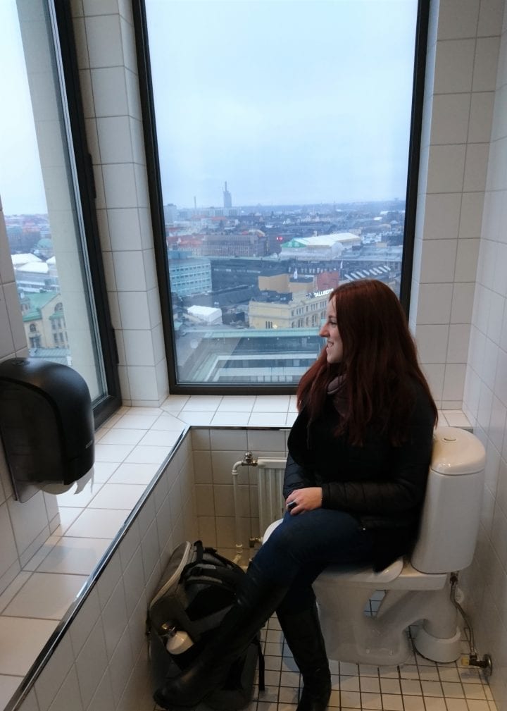 A toilet with a view